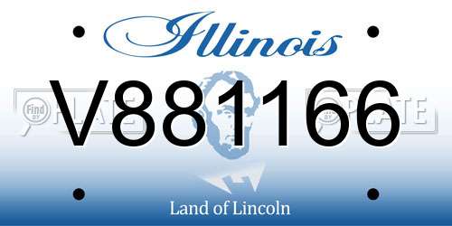 V881166 Illinois License Plate