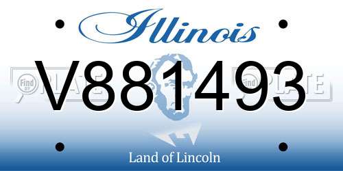 V881493 Illinois License Plate