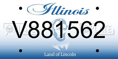 V881562 Illinois License Plate