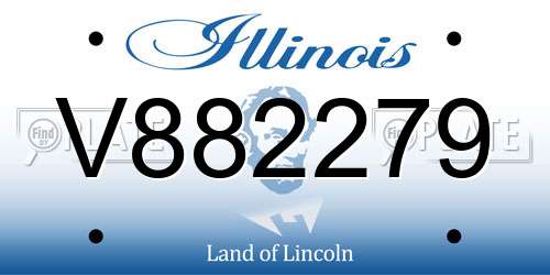 V882279 Illinois License Plate