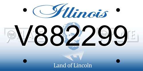 V882299 Illinois License Plate