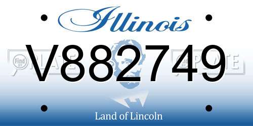 V882749 Illinois License Plate