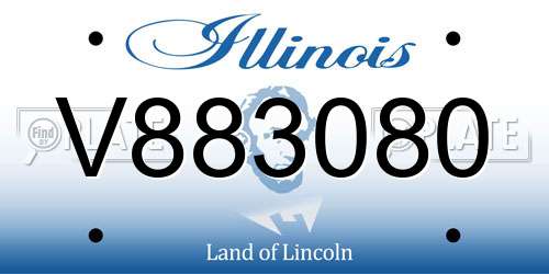 V883080 Illinois License Plate