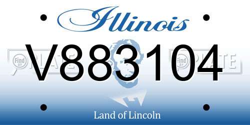 V883104 Illinois License Plate