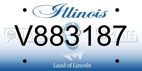 V883187 Illinois License Plate