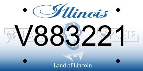 V883221 Illinois License Plate