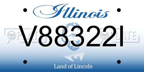 V88322I Illinois License Plate