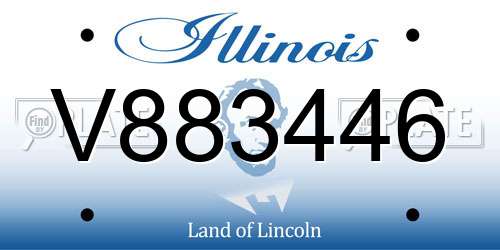 V883446 Illinois License Plate