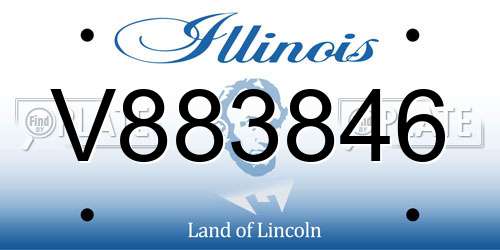 V883846 Illinois License Plate