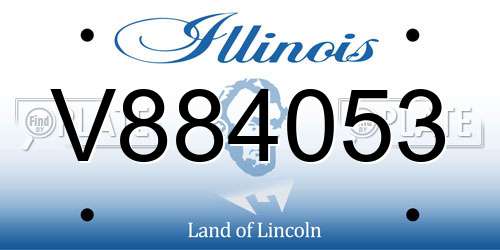 V884053 Illinois License Plate