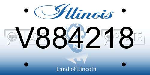 V884218 Illinois License Plate