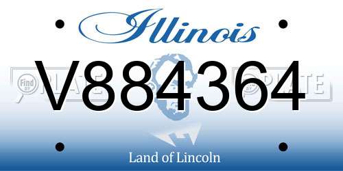 V884364 Illinois License Plate