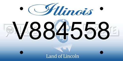 V884558 Illinois License Plate