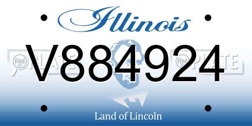V884924 Illinois License Plate