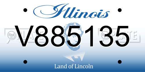 V885135 Illinois License Plate
