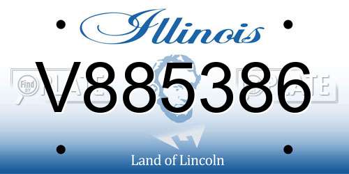 V885386 Illinois License Plate
