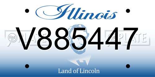 V885447 Illinois License Plate