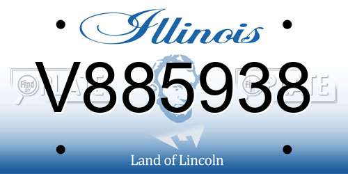V885938 Illinois License Plate