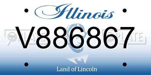 V886867 Illinois License Plate