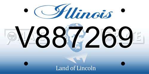 V887269 Illinois License Plate