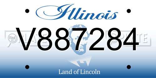 V887284 Illinois License Plate