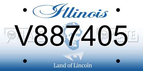 V887405 Illinois License Plate