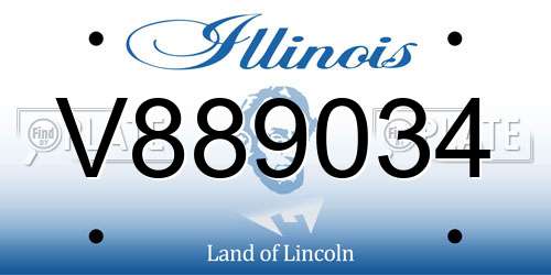 V889034 Illinois License Plate