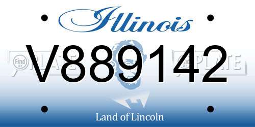 V889142 Illinois License Plate