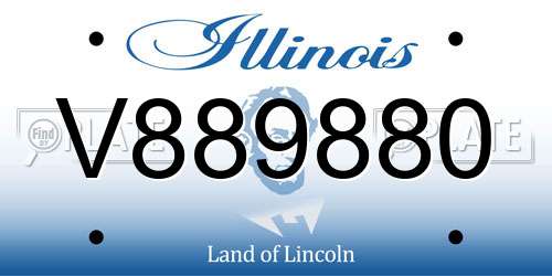 V889880 Illinois License Plate