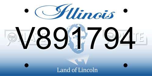 V891794 Illinois License Plate