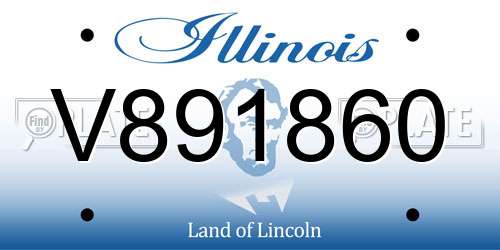 V891860 Illinois License Plate