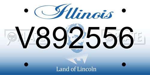 V892556 Illinois License Plate