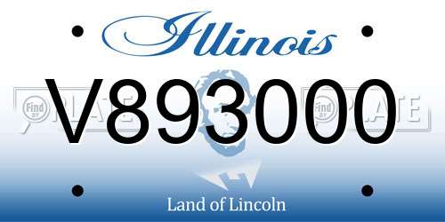 V893000 Illinois License Plate