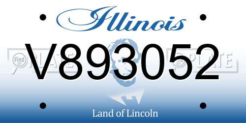 V893052 Illinois License Plate