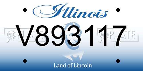 V893117 Illinois License Plate