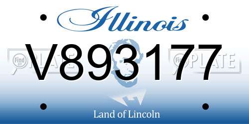 V893177 Illinois License Plate