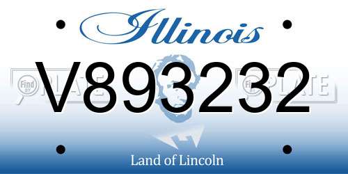 V893232 Illinois License Plate