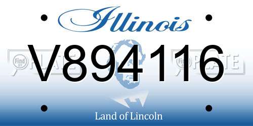 V894116 Illinois License Plate