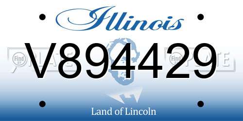 V894429 Illinois License Plate