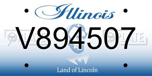 V894507 Illinois License Plate