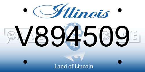 V894509 Illinois License Plate