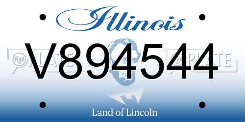 V894544 Illinois License Plate