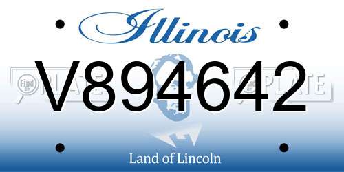 V894642 Illinois License Plate