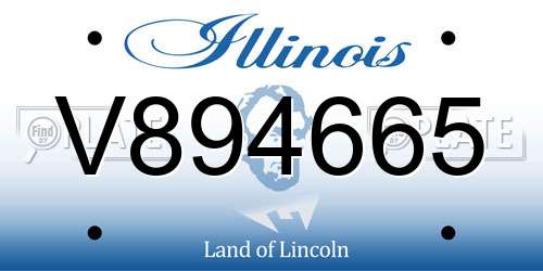 V894665 Illinois License Plate