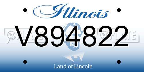V894822 Illinois License Plate
