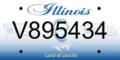 V895434 Illinois License Plate