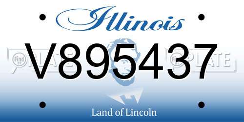 V895437 Illinois License Plate