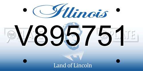 V895751 Illinois License Plate