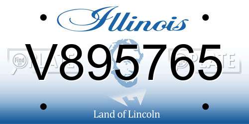 V895765 Illinois License Plate