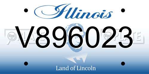 V896023 Illinois License Plate